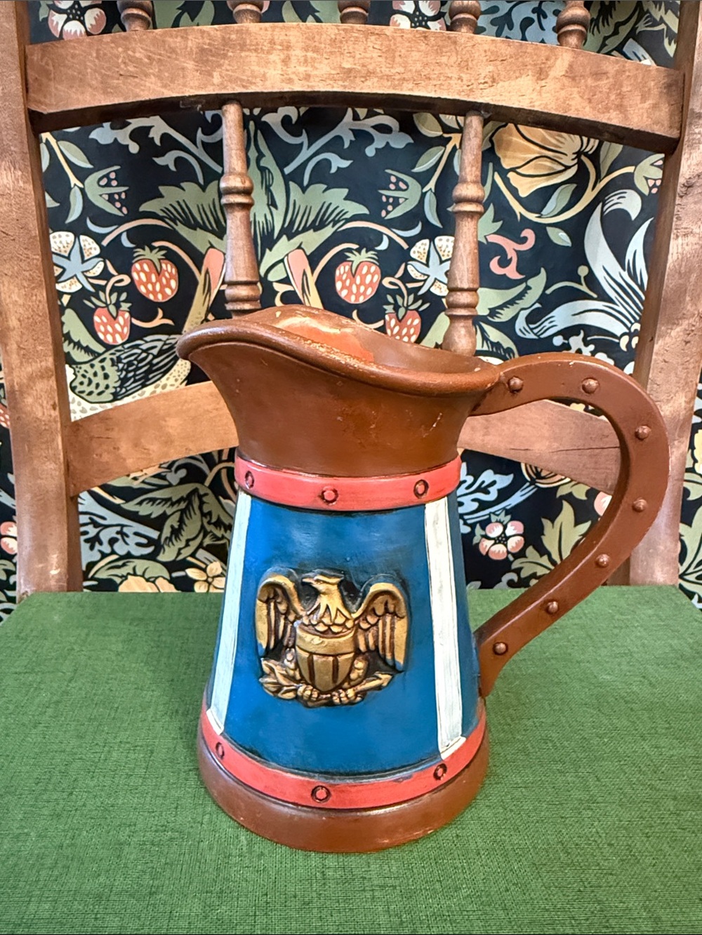 Inarco Ceramic Mid Century Americana Pitcher with Eagle